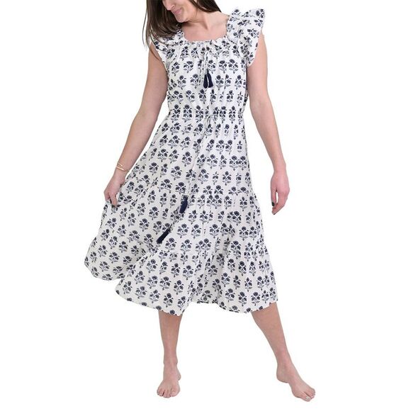 Pomegranate Womens Flutter Sleeve Peasant Dress - Picture 1 of 2